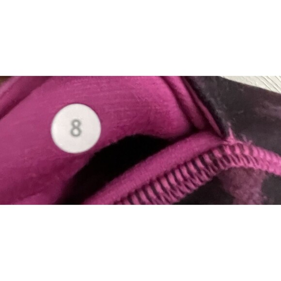 Lululemon Wunder Under Crop Black Raspberry pink Size 8 Reversible Leggings - Picture 11 of 11
